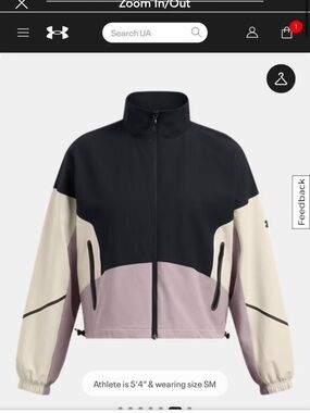 Under Armour Women's Black, Cream & Mauve Colorblock Bomber Jacket
